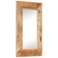 vidaXL Ručne vyrezávané zrkadlo 80x50x2,5cm masívne mangovníkové drevo