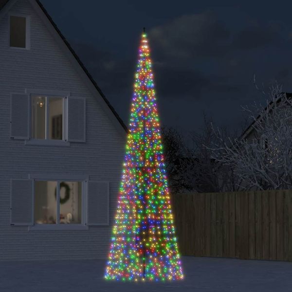 vidaXL LED vianočný stromček 1534 LED farebné 500 cm