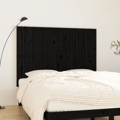 vidaXL Nástenné čelo postele čierne 159,5x3x110 cm masívna borovica