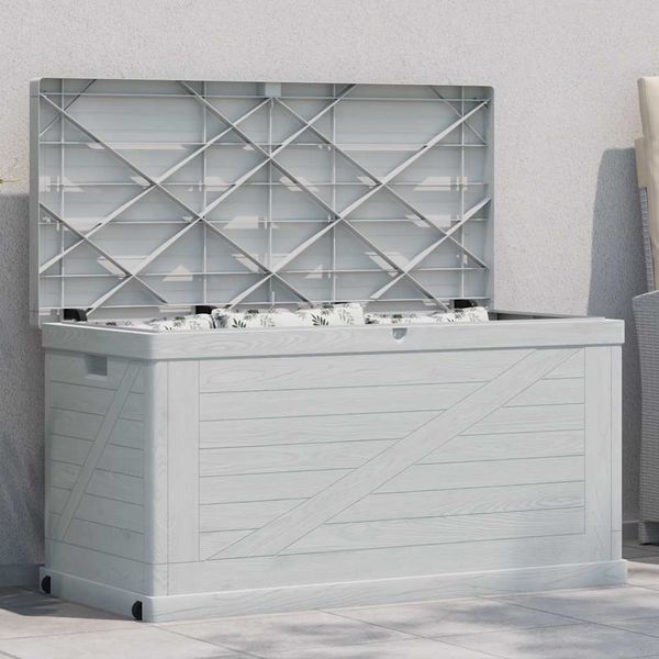 vidaXL Záhradný úložný box bledosivý 420 l