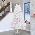 vidaXL Umelý Sklápací Vianočný Stromček Biela 270 cm PVC a oceľ