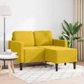 vidaXL 2-miestna pohovka s kreslom v tvare L Žltá 125 cm Zamat