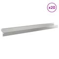 vidaXL Obrubník trávnika 20 ks 100 x 10 x 8 cm Oceľ Strieborná