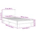 vidaXL Posteľný rám dymový dub 75x190 cm kompozitné drevo a kov