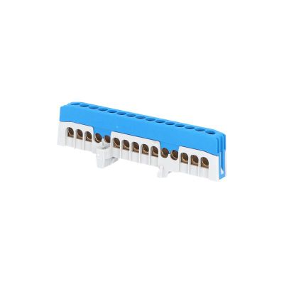 Mostík N 15-F2 (svorkovnica 15x16mm2), zakrytý IP20, modrý, 63A, na DIN /2020272
