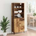 vidaXL Highboard Staré drevo 69,5 x 34 x 180 cm Kompozitné drevo
