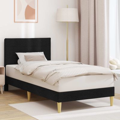 vidaXL Rám postele s čelnou doskou Čierna 90 x 200 cm Látka