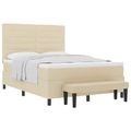 vidaXL Posteľ s pružinovým rámom Krémová 140 x 190 cm látka