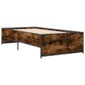 vidaXL Posteľný rám dymový dub 75x190 cm kompozitné drevo a kov