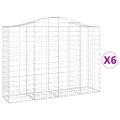 vidaXL Oblúkové gabionové koše 6 ks 200x50x140/160 cm pozink. železo