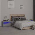 vidaXL Nočné stolíky 2 ks s LED svetlami sivý dub sonoma 60x35x40 cm