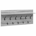vidaXL Vešiak na stenu Nástenná montáž Sivý Sonoma 100 x 40 x 12 cm