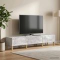 vidaXL TV skrinka 147 x 34,5 x 30 cm Betónovo sivá Kompozitné drevo