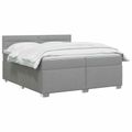 vidaXL Posteľ boxspring s matracom Svetlosivá 200 x 200 cm Látka