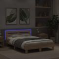 vidaXL Posteľný rám s čelom a LED dub sonoma 120x200 cm