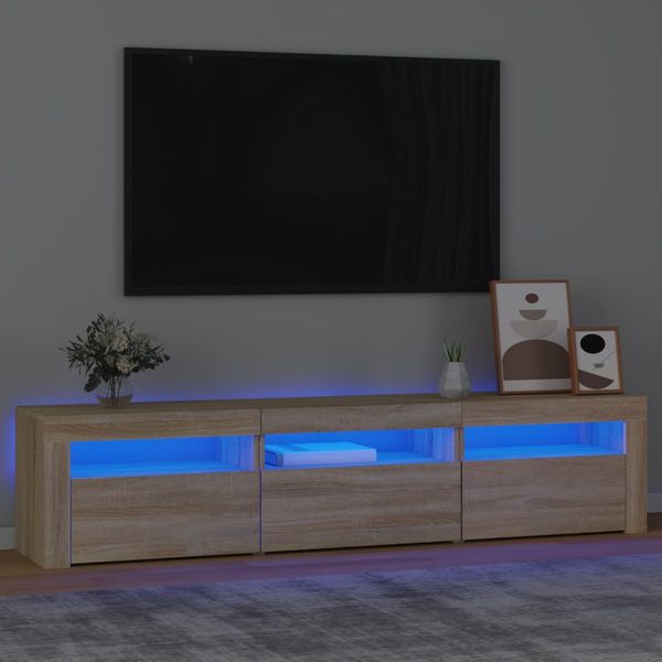 vidaXL TV skrinka s LED svetlami dub sonoma 180x35x40 cm