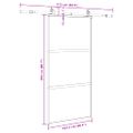vidaXL Posuvné dvere s kovaním čierne 102,5x205 cm tvrdené sklo