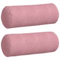 vidaXL Podložkové vankúše 2 pcs Ružová Ø 25 x 70 cm Kordúrová tkanina