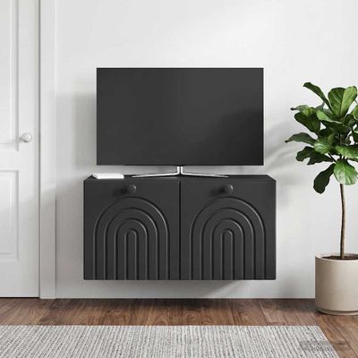 vidaXL Nástenná TV skrinka Čierna 59,5 x 31 x 30 cm Kompozitné drevo
