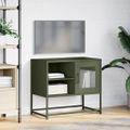 vidaXL TV skrinka olivovozelená 68x39x60,5 cm oceľ