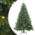 vidaXL Umelý vianočný stromček s 300 LED-i Zelená 240 cm PE a PVC