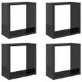 vidaXL Nástenné police 4 ks lesklé sivé 30x15x30 cm