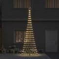 vidaXL LED vianočný stromček s 455 LED-i Teplá biela 399 cm Kov