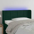 vidaXL Čelo postele s LED tmavozelené 103x16x78/88 cm zamat