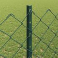 vidaXL Sieťový plot s stĺpom 25 x 1,2 m PVC potiahnutá oceľ Zelená