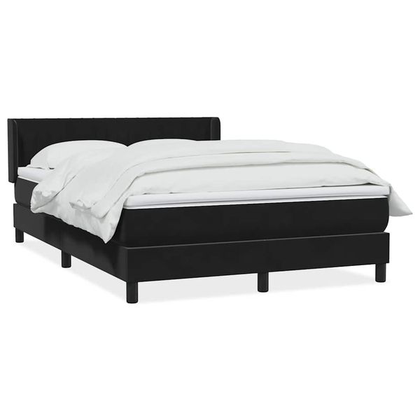 vidaXL Box Spring Posteľ s matracom Čierna 140x220 cm Zamat