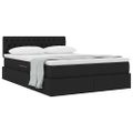 vidaXL Postel s úložným prostorem a matrací Čierna 140 x 190 cm Zamat