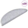 vidaXL Schodové rohože 20 ks 56x17x3 cm svetlosivé polkruhové