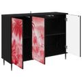 vidaXL Servírovacia skriňa AACHEN Čierny dub 102 x 33 x 76 cm