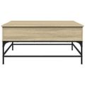 vidaXL Konferenčný stolík, dub sonoma 95x95x45cm, kompozitné drevo+kov