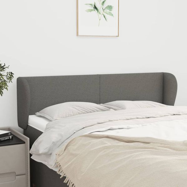 vidaXL Čelo postele so záhybmi tmavosivé 147x23x78/88 cm látka