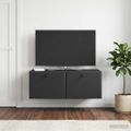 vidaXL Nástenná TV skrinka 78,5 x 41 x 30 cm Čierna Kompozitné drevo