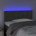 vidaXL Čelo postele s LED tmavosivé 100x5x78/88 cm zamat