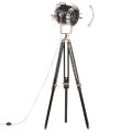 vidaXL Lampa na statíve čierna 171 cm mangovníkový masív
