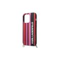 Puzdro Karl Lagerfeld pre iPhone 14 Pro 6,1" KLHCP14LSTSTP ružové pevné puzdro Color Stripes Strap