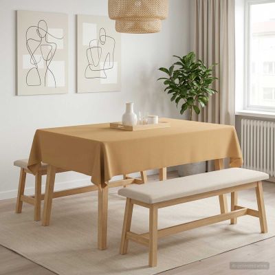 vidaXL Uterák na stôl Obdĺžnikový Béžová 110 x 140 cm Polyester