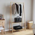 vidaXL Vešiak na oblečenie s policami 96x45,5x150,5 cm bambus
