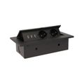 Výklopný blok ORNO OR-AE-1324/B, 2x2P+Z, 3xUSB, čierna