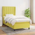 vidaXL Boxspring posteľ s matracom zelená 100x200 cm látka