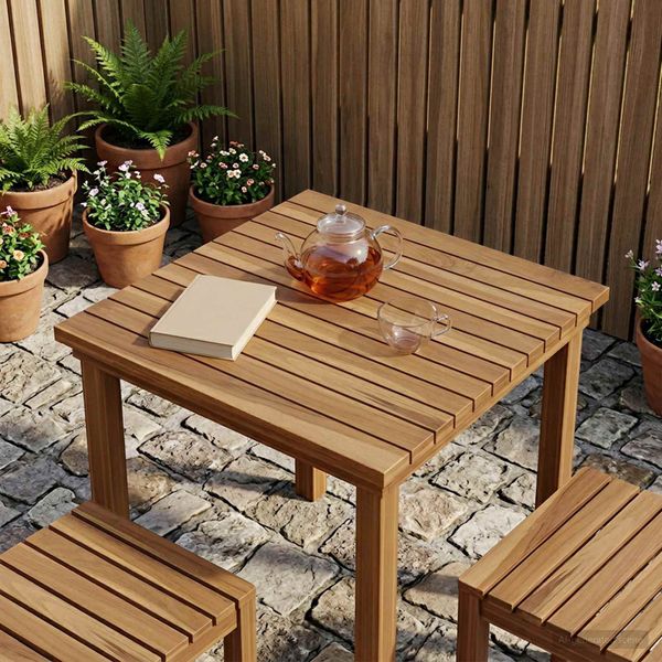 vidaXL Vrchná doska 50 x 50 x 3,5 cm Štvorcový Husté teakové drevo