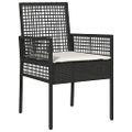 vidaXL Záhradný bistro set 3 ks Čierna polyratan