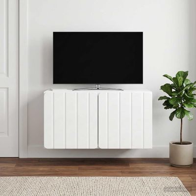 vidaXL Nástenná TV skrinka 59,5 x 31 x 30 cm Biela s vysokým leskom