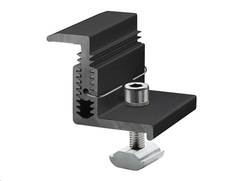 Rozbavený koncový uchyt čierny nastaviteľný 30-42.5 x 36.2 mm click - sada 4ks čierna