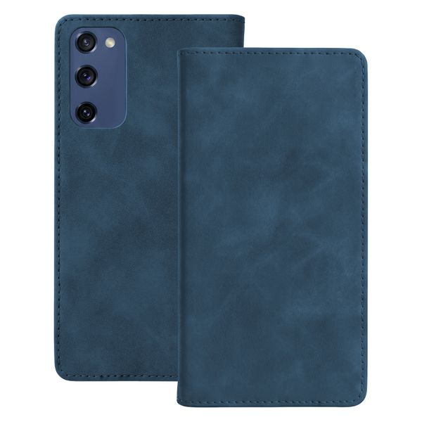 Inteligentné puzdro z mikrovlákna pre Samsung Galaxy S20 FE / S20 Lite / S20 FE 5G tmavomodrá