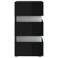 vidaXL Nočný stolík s LED, lesklý čierny 45x35x67 cm, kompozitné drevo