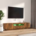 vidaXL 2-dielna súprava TV skriniek s LED dymový dub spracované drevo